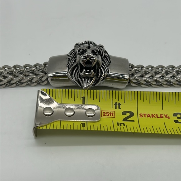2507- Handmade Stainless Steel Lion Head Men’s Bracelet NWT - Picture 8 of 8